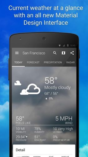Безкоштовно скачати Prime weather: Live forecast, widget & radar на Андроїд. Програми на телефони та планшети.