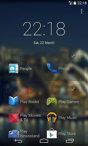 Screenshots of 2 tap launcher program for Android phone or tablet.