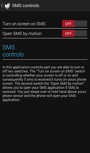 Capturas de tela do programa OneToucher em celular ou tablete Android.
