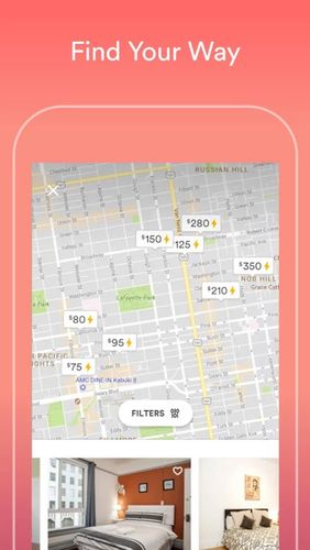 Скріншот програми Airbnb на Андроїд телефон або планшет.