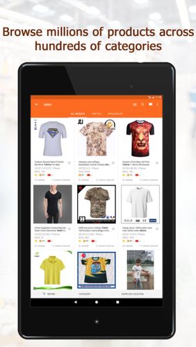 Screenshots of Alibaba.com program for Android phone or tablet.