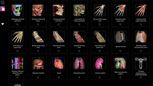 Screenshots des Programms Anatomy learning - 3D atlas für Android-Smartphones oder Tablets.