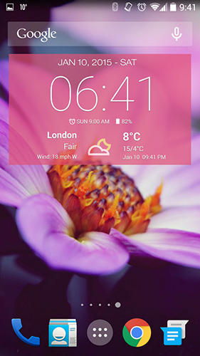 Weather and clock widget