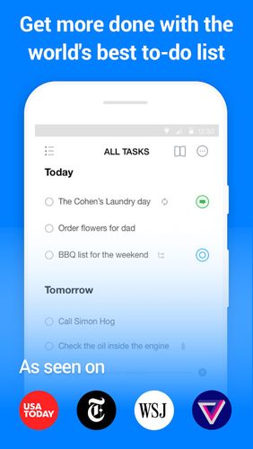 Безкоштовно скачати Any.do: To-do list, calendar, reminders & planner на Андроїд. Програми на телефони та планшети.