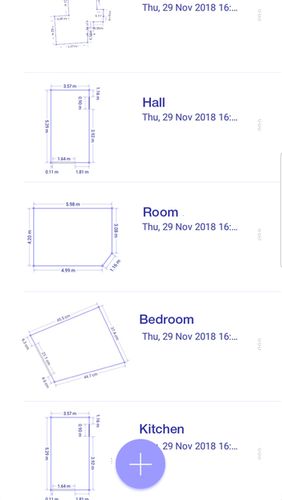 Screenshots of AR plan 3D ruler – Camera to plan, floorplanner program for Android phone or tablet.