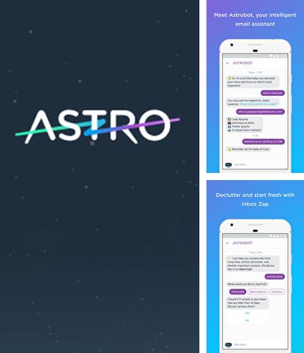 Крім програми Selfishop: Art Camera для Андроїд, можна безкоштовно скачати Astro: AI Meets Email на Андроїд телефон або планшет.