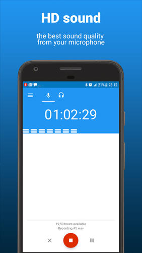 Télécharger gratuitement AudioRec: Voice Recorder pour Android. Programmes sur les portables et les tablettes.