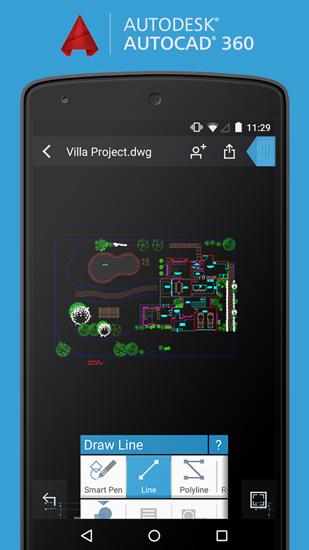Screenshots of AutoCAD program for Android phone or tablet.