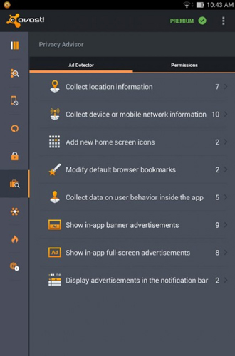 Capturas de pantalla del programa Avast: Mobile security para teléfono o tableta Android.