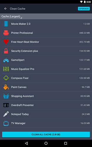 Програма AVG memory cache cleaner на Android.