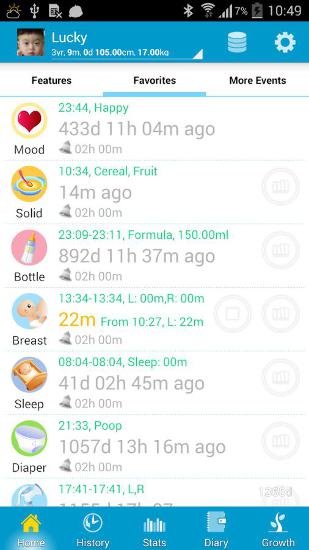 Скріншот програми Baby Care на Андроїд телефон або планшет.