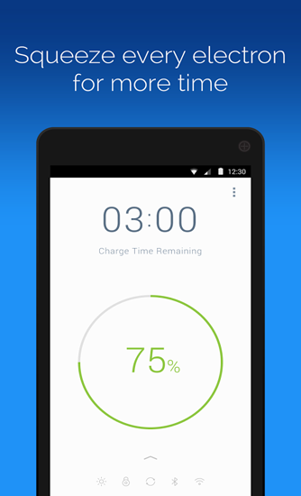 Capturas de tela do programa Battery Time Saver And Optimizer em celular ou tablete Android.