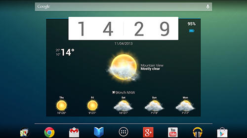 Les captures d'écran du programme Beautiful widgets pour le portable ou la tablette Android.