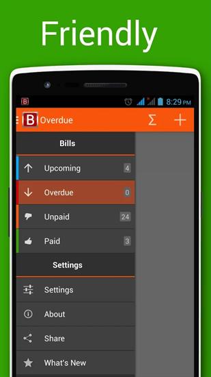 Bills Reminder app for Android, download programs for phones and tablets for free.