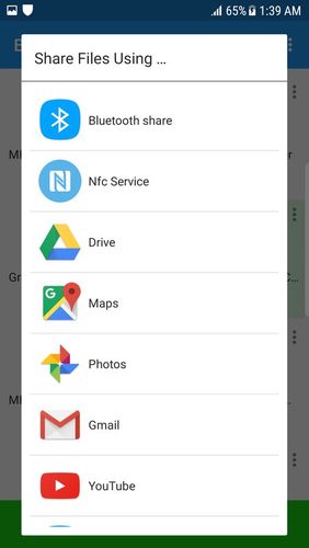 Screenshots of Bluetooth app sender APK share program for Android phone or tablet.