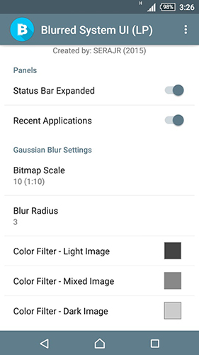 Screenshots of Blurred system UI program for Android phone or tablet.