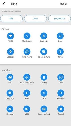 Les captures d'écran du programme Bottom quick settings - Notification customisation pour le portable ou la tablette Android.