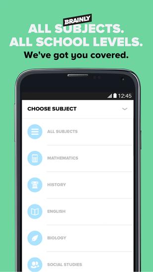 Screenshots of Brainly: Study program for Android phone or tablet.