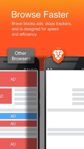 Laden Sie kostenlos Brave browser: Fast AdBlocker für Android Herunter. Programme für Smartphones und Tablets.