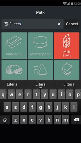 Screenshots des Programms Bring! Grocery shopping list für Android-Smartphones oder Tablets.