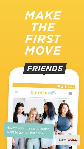 Die App Bumble - Date, meet friends, network für Android, Laden Sie kostenlos Programme für Smartphones und Tablets herunter.