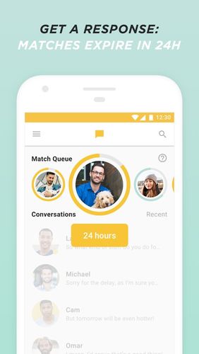 Capturas de pantalla del programa Bumble - Date, meet friends, network para teléfono o tableta Android.