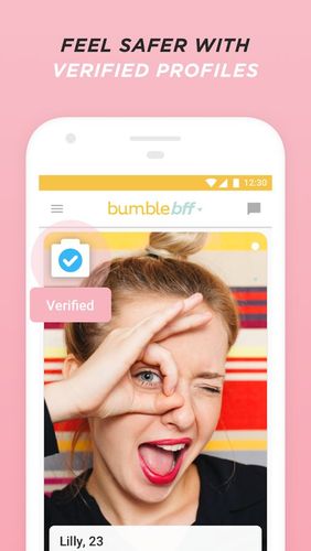 Capturas de tela do programa Bumble - Date, meet friends, network em celular ou tablete Android.