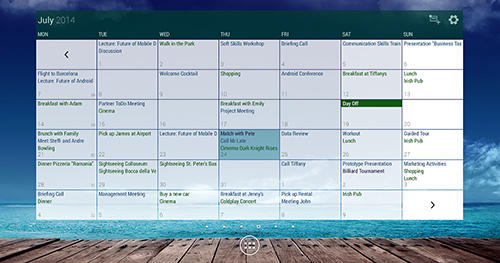 Screenshots of Business calendar program for Android phone or tablet.