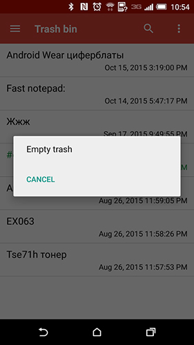 Screenshots of Fast notepad program for Android phone or tablet.