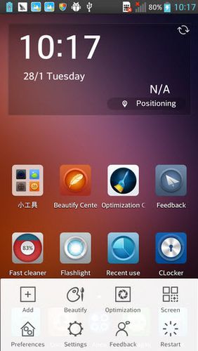 Screenshots of C Launcher: Themes, wallpapers, DIY, smart, clean program for Android phone or tablet.