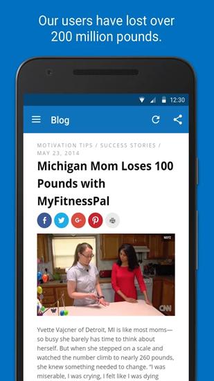 Screenshots des Programms Calorie Counter für Android-Smartphones oder Tablets.