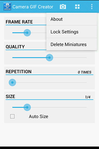 Screenshots des Programms Camera Gif creator für Android-Smartphones oder Tablets.