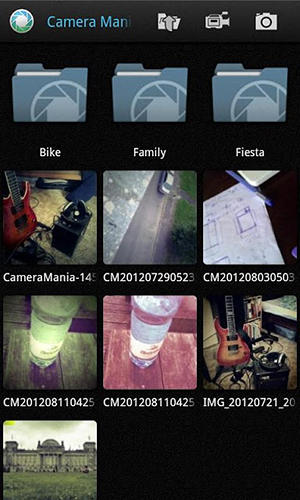 アンドロイドの携帯電話やタブレット用のプログラムCamera mania のスクリーンショット。
