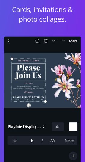 Aplicativo Canva - Free photo editor para Android, baixar grátis programas para celulares e tablets.