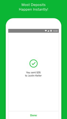 Capturas de pantalla del programa Cash app para teléfono o tableta Android.