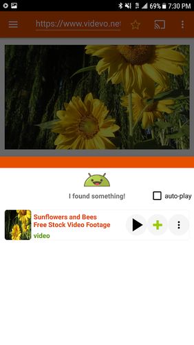 Screenshots des Programms Flash player for Android für Android-Smartphones oder Tablets.