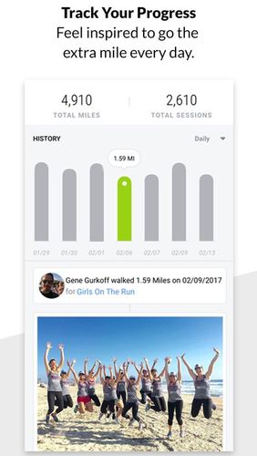 Charity Miles: Walking & running distance tracker app for Android, download programs for phones and tablets for free.