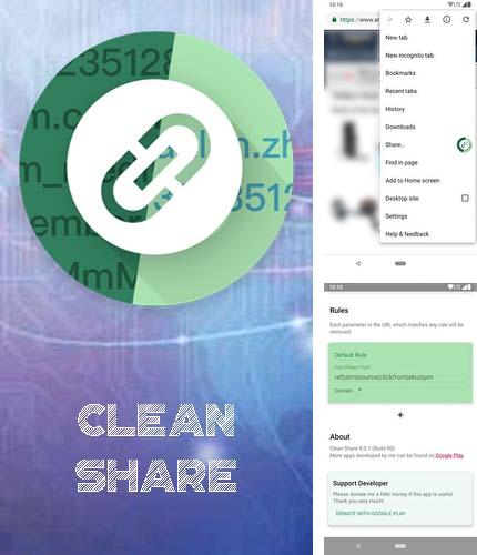 Besides Droid VPN Android program you can download Clean share for Android phone or tablet for free.