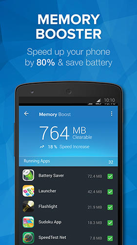 Laden Sie kostenlos Cleaner: Master speed booster für Android Herunter. Programme für Smartphones und Tablets.