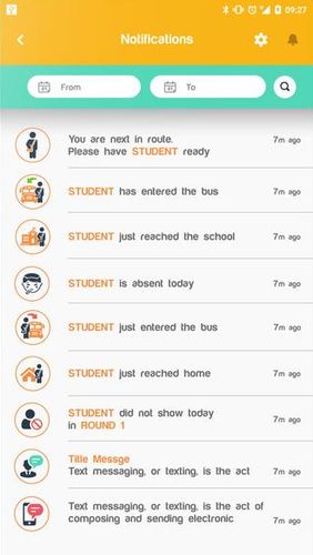 アンドロイドの携帯電話やタブレット用のプログラムCloser - Parents (School bus tracker) のスクリーンショット。