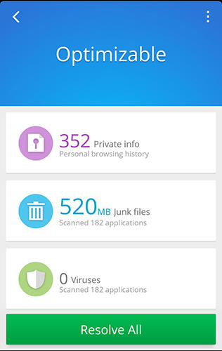 Screenshots of CM security: Antivirus applock program for Android phone or tablet.