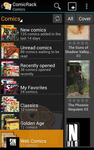 Laden Sie kostenlos Comic rack für Android Herunter. Programme für Smartphones und Tablets.