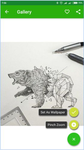 Screenshots des Programms Cool art drawing ideas für Android-Smartphones oder Tablets.