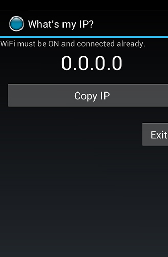 Capturas de tela do programa Copy IP em celular ou tablete Android.