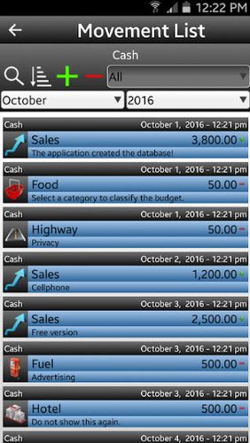 Les captures d'écran du programme Daily expenses 2 pour le portable ou la tablette Android.