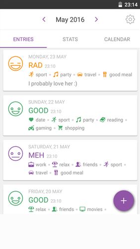 Baixar grátis Daylio - Diary, journal, mood tracker para Android. Programas para celulares e tablets.