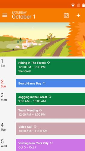 Capturas de pantalla del programa DigiCal calendar agenda para teléfono o tableta Android.