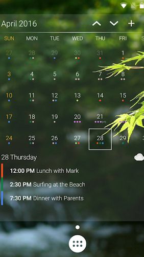 Скріншот додатки DigiCal calendar agenda для Андроїд. Робочий процес.
