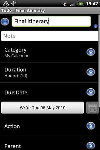 Скріншот програми Go days calendar на Андроїд телефон або планшет.