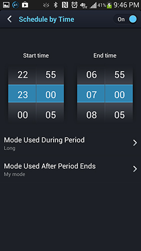 Screenshots of DU battery saver program for Android phone or tablet.